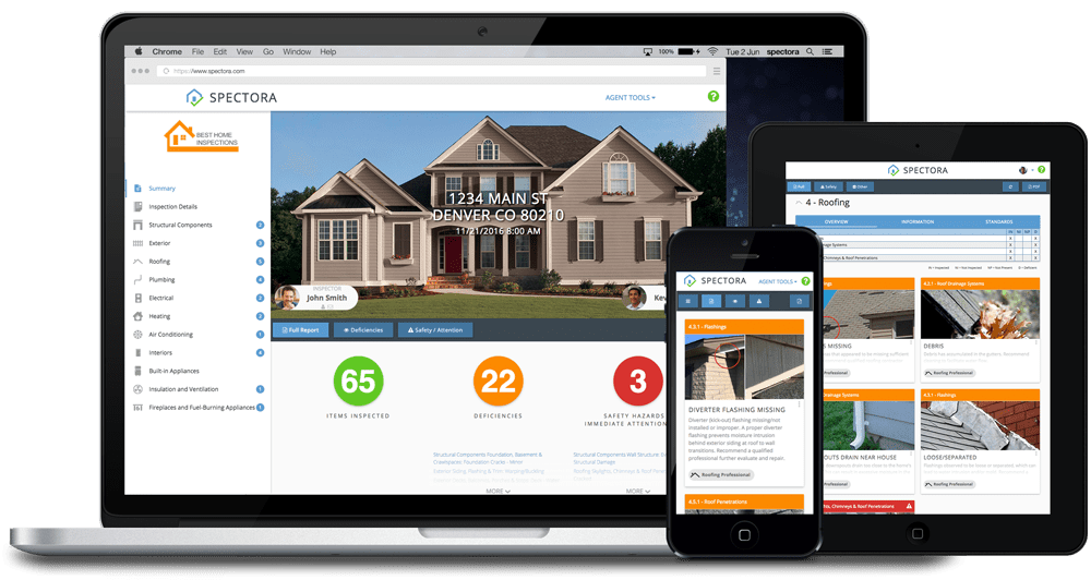sample inspection report mockup in three devices